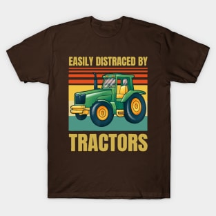 Easily Distracted By Tractors Vintage T-Shirt